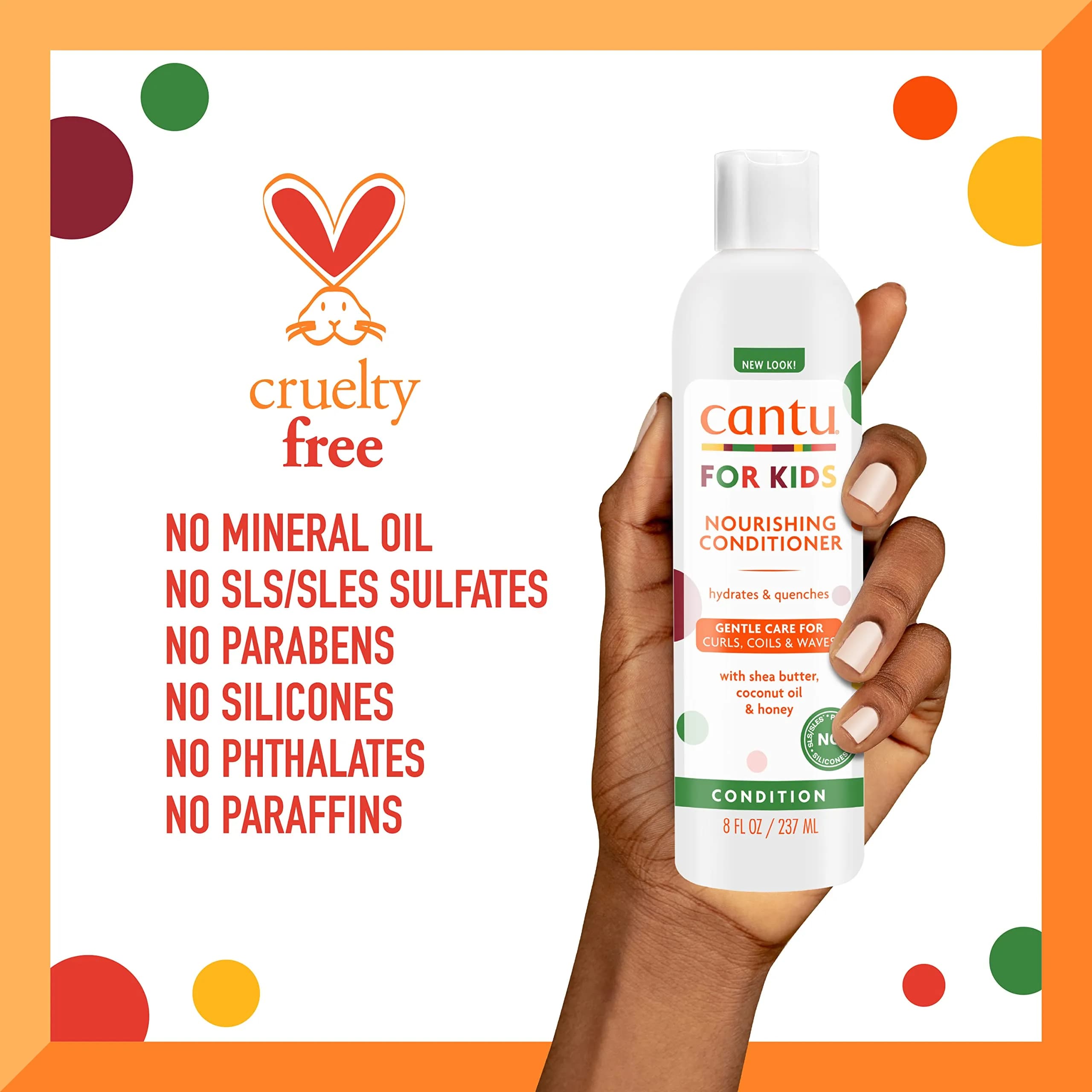 Cantu Care for Kids Nourishing Conditioner 24 fl oz (710ml) | Shea Butter, Coconut Oil & Honey for Curly Hair - view 7