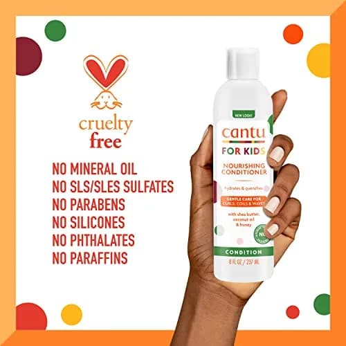 Cantu Care for Kids Nourishing Conditioner 24 fl oz (710ml) | Shea Butter, Coconut Oil & Honey for Curly Hair thumbnail 7