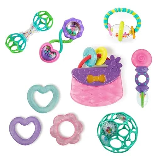Bright Starts Everything Nice Teething Toys 9-Piece Set | BPA-Free Rattles & Chillable Teethers thumbnail 1