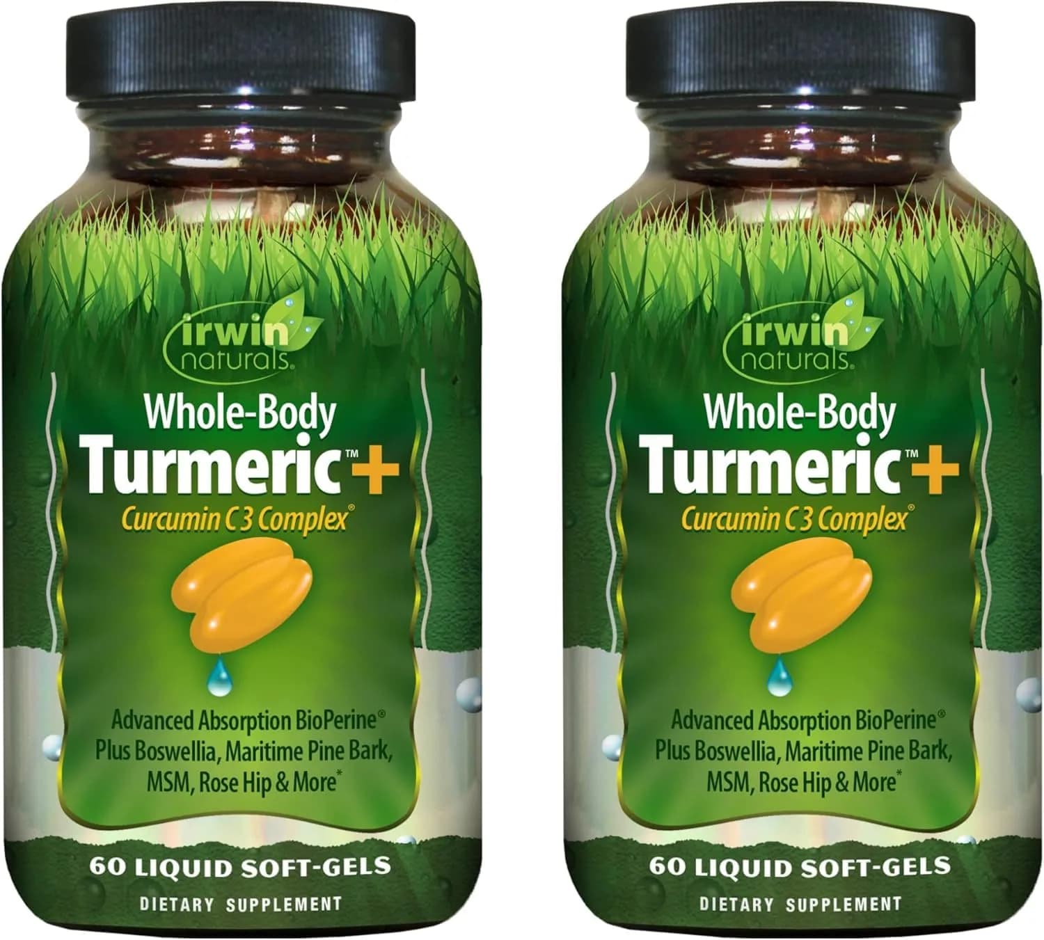 Irwin Naturals Whole-Body Turmeric Curcumin Wellness Formula 60 ct 2-Pack | Supports Joint & Overall Wellness — Softgel