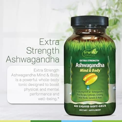Irwin Naturals Extra Strength Ashwagandha Mind & Body Support (2 Pack) | Adaptogenic Stress & Wellness Formula thumbnail 5