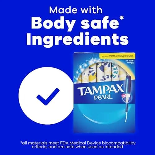 Tampax Pearl Tampons Multipack, Light/Regular/Super Absorbency, Unscented, 94 Count | Dermatologist Tested Tampon thumbnail 8