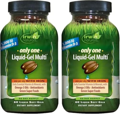 Irwin Naturals Only One Daily Multivitamin with Iron 60 Count (Pack of 2) | Complete Nutritional Support thumbnail 1