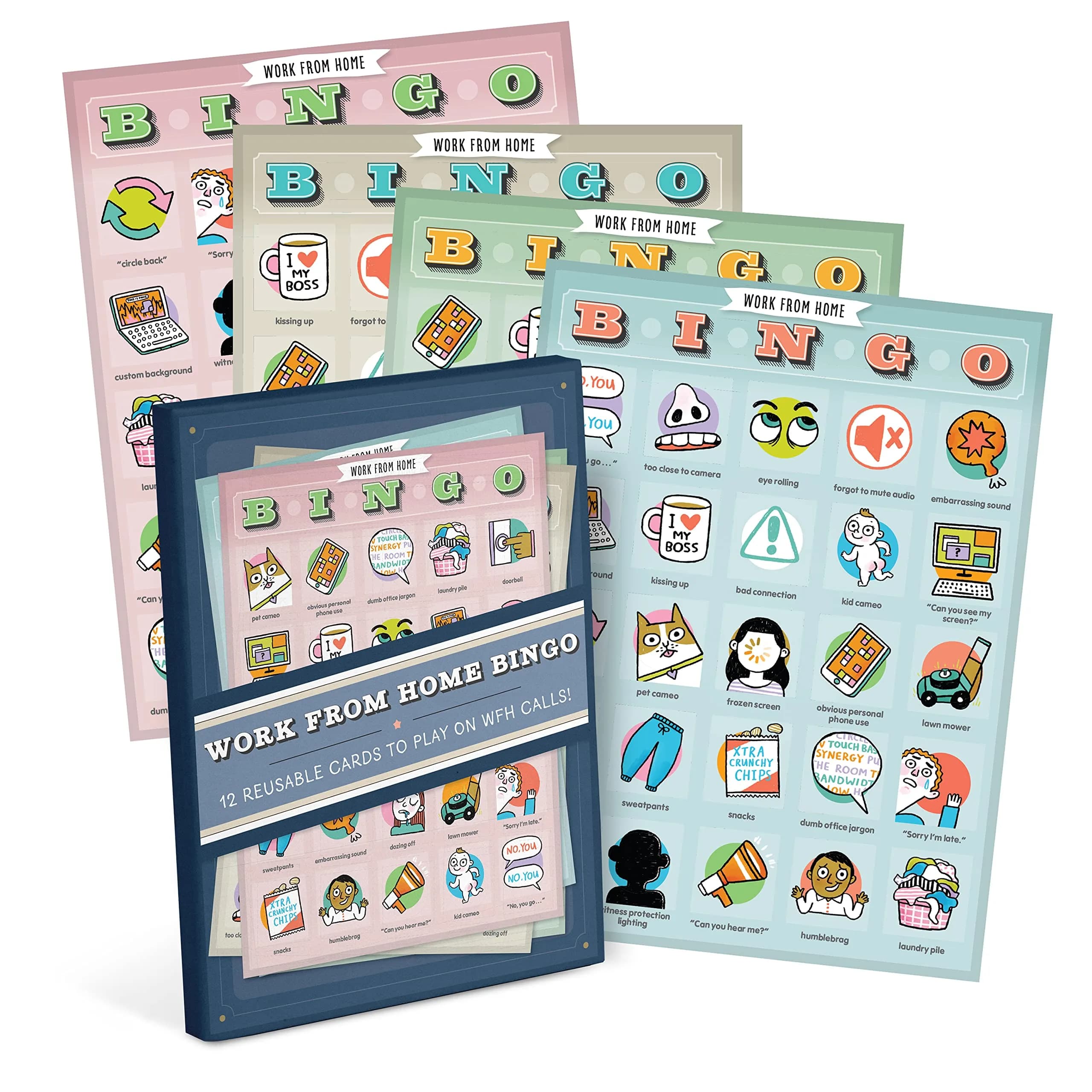 Knock Knock Work-from-Home Bingo, 12 Reusable Cards | 16.3cm x 21.4cm x 0.9cm (6.375 x 8.375 x 0.39 inches) - main product image