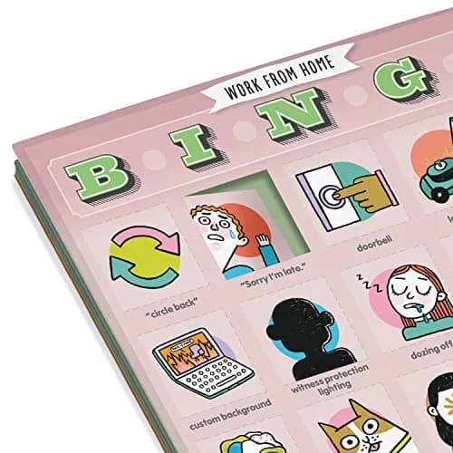 Knock Knock Work-from-Home Bingo, 12 Reusable Cards | 16.3cm x 21.4cm x 0.9cm (6.375 x 8.375 x 0.39 inches) thumbnail 4