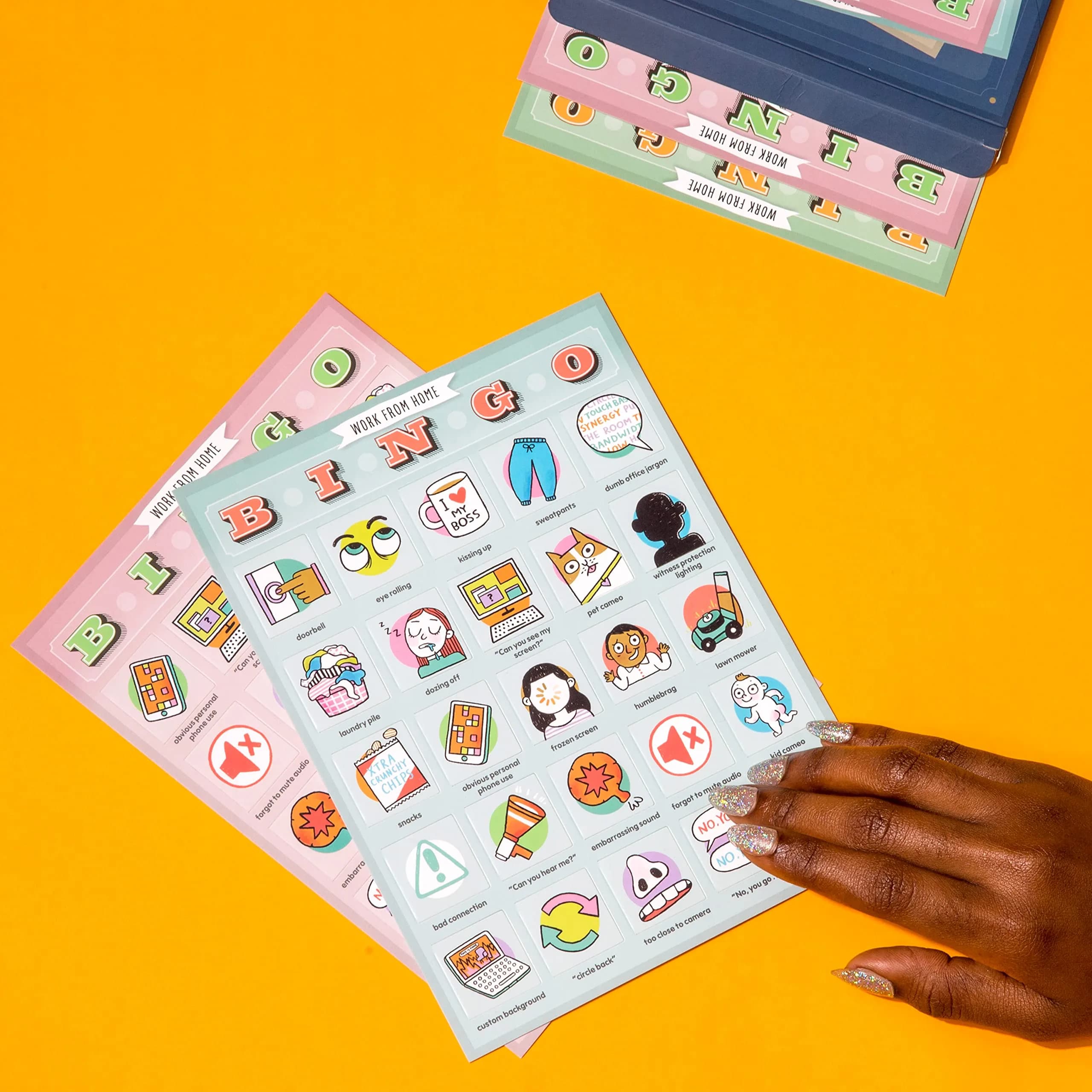 Knock Knock Work-from-Home Bingo, 12 Reusable Cards | 16.3cm x 21.4cm x 0.9cm (6.375 x 8.375 x 0.39 inches) - view 5