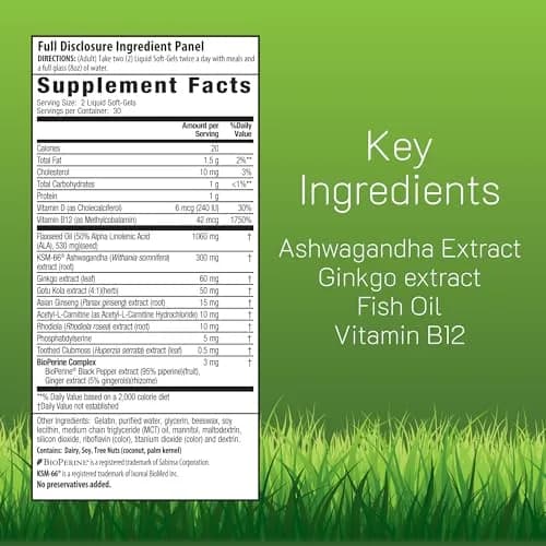 Irwin Naturals Memory Support Liquid Soft-Gels 60 Count | Supports Learning & Recall thumbnail 2
