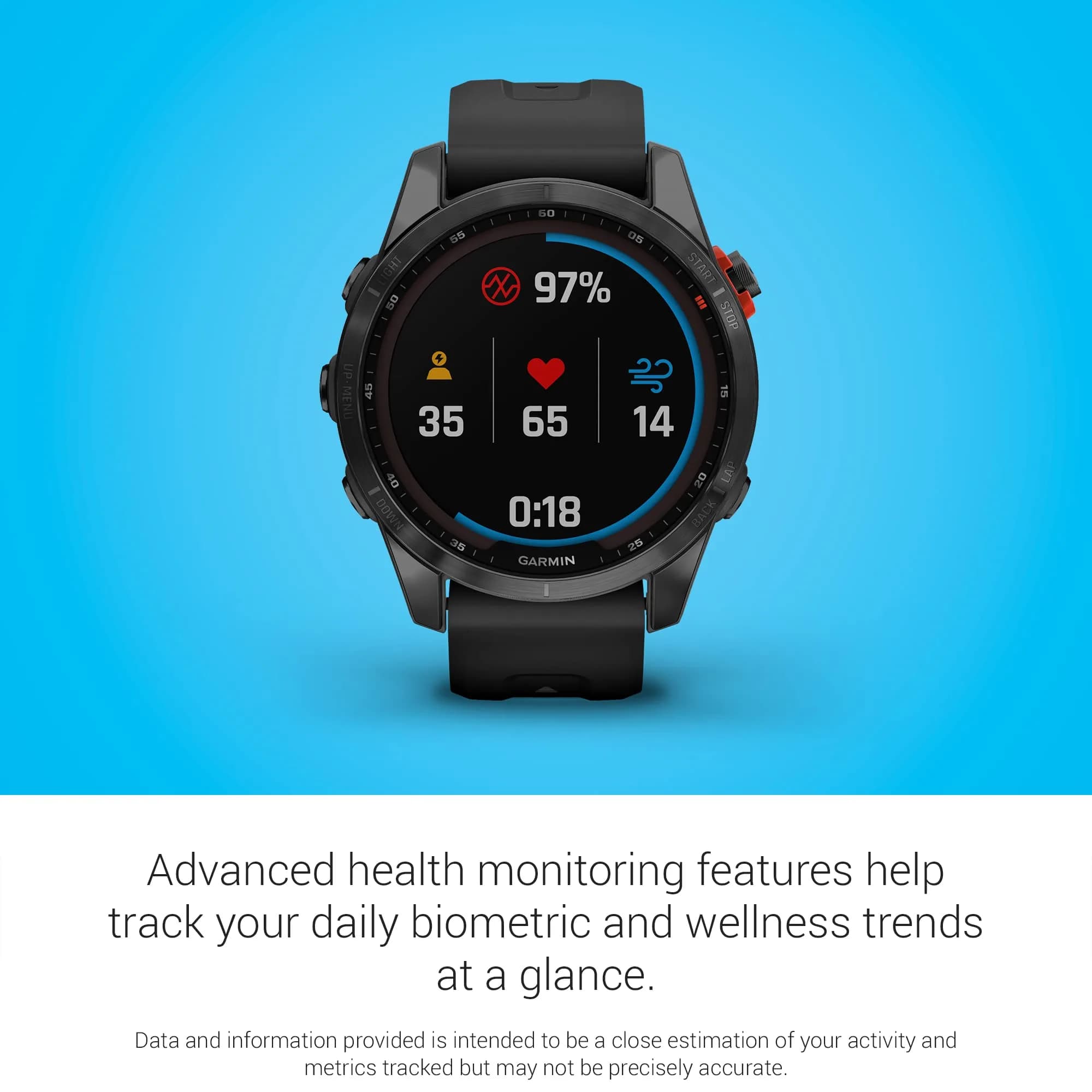 Garmin fenix 7S Solar Smartwatch (1.2-inch Display, Slate with Black Band) | Adventure GPS Watch with Solar Charging - view 5