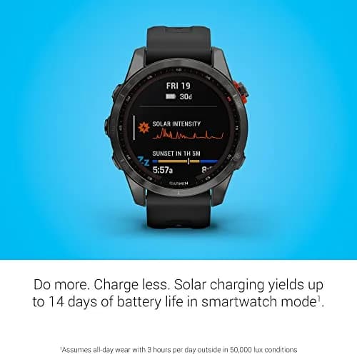 Garmin fenix 7S Solar Smartwatch (1.2-inch Display, 42mm Case) | GPS, Solar Charging, Fitness Tracking thumbnail 3