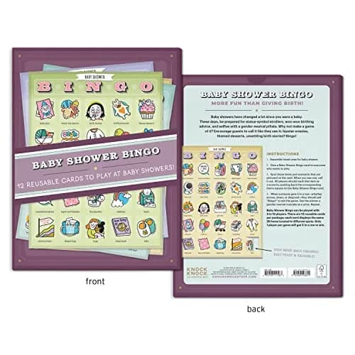 Knock Knock Baby Shower Bingo, 12 Reusable Cards | Party Game for 12 Players thumbnail 2
