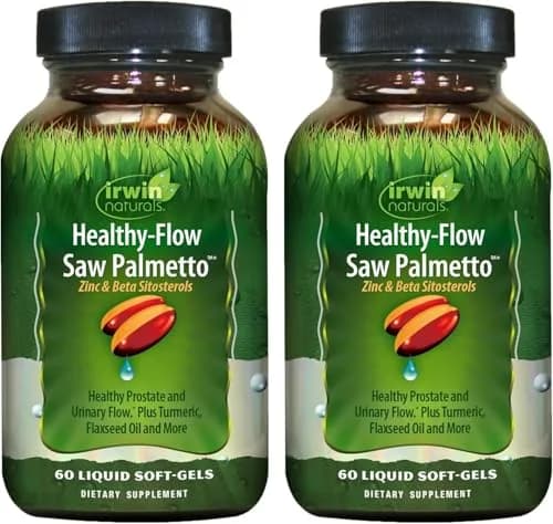 Irwin Naturals Healthy-Flow Saw Palmetto Prostate Support 60 Count (Pack of 2) | Supports Urinary & Prostate Wellness thumbnail 1