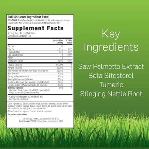 Irwin Naturals Healthy-Flow Saw Palmetto Prostate Support 60 Count (Pack of 2) | Supports Urinary & Prostate Wellness thumbnail 2