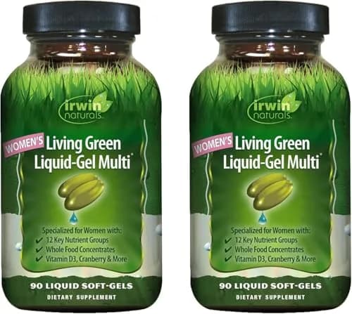 Irwin Naturals Women’s Living Green Liquid-Gel Multivitamins | 90 ct 2-Pack for Women’s Wellness & Energy Support thumbnail 1
