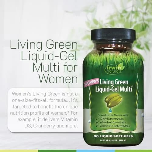 Irwin Naturals Women’s Living Green Liquid-Gel Multivitamins | 90 ct 2-Pack for Women’s Wellness & Energy Support thumbnail 5