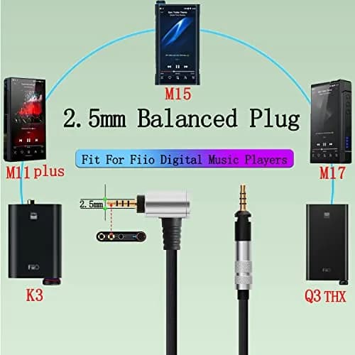 FAAEAL Balance Cable for Sennheiser & Audio-Technica Headphones | 4.9ft 2.5mm | High-Quality Audio thumbnail 4