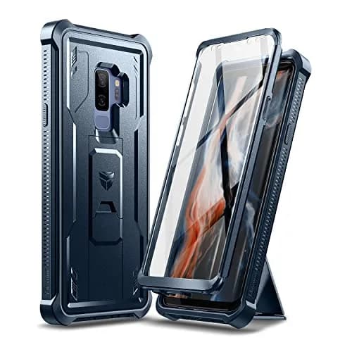 Dexnor Samsung Galaxy S9+ Plus Case | Built-in Screen Protector & Kickstand, Navy Blue thumbnail 1