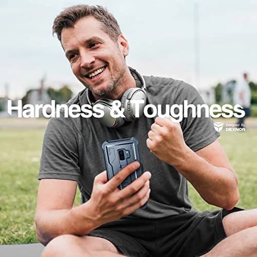 Dexnor Samsung Galaxy S9+ Plus Case | Built-in Screen Protector & Kickstand, Navy Blue thumbnail 5