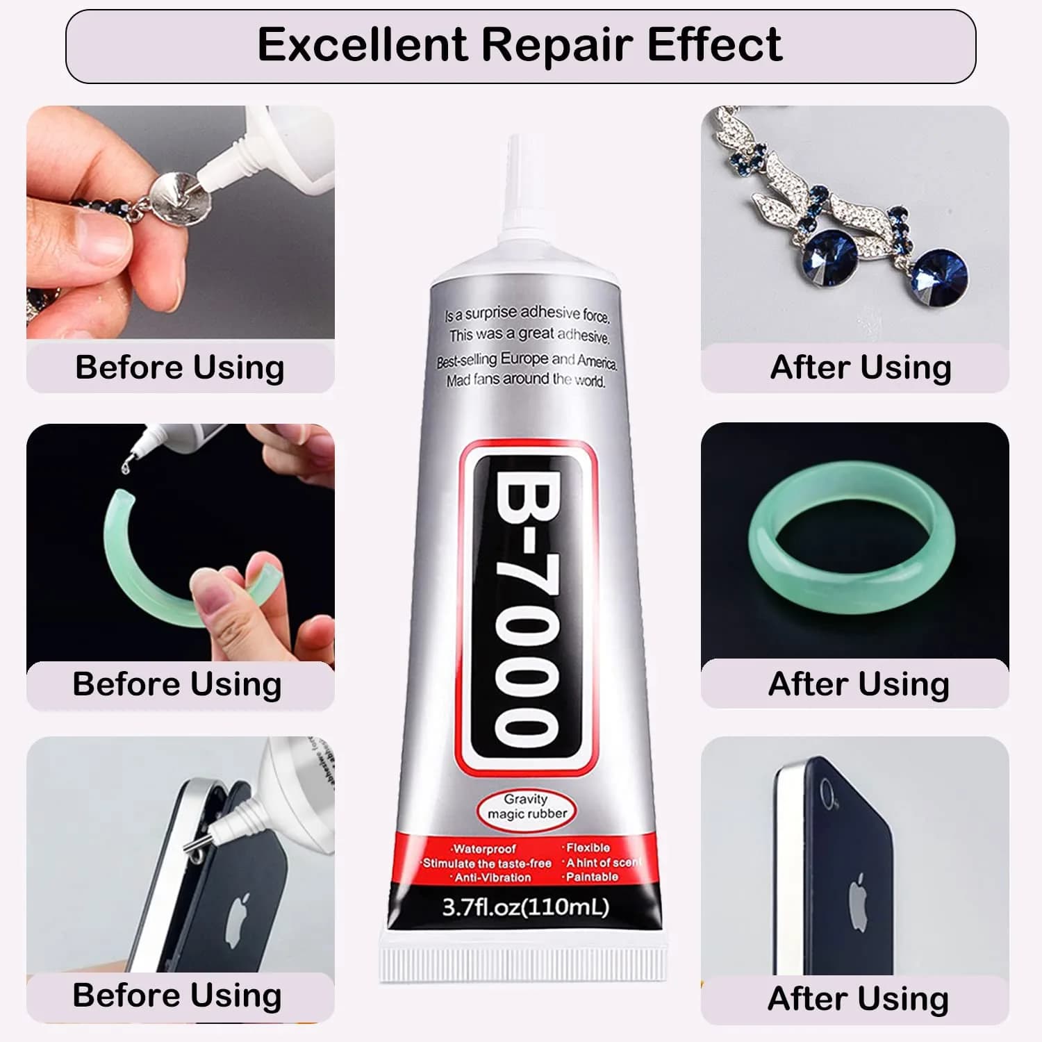 FITTDYHE B7000 Clear Glue 110ml (3.7oz) | Professional Adhesive for Jewelry, Crafts, and Electronics - view 6