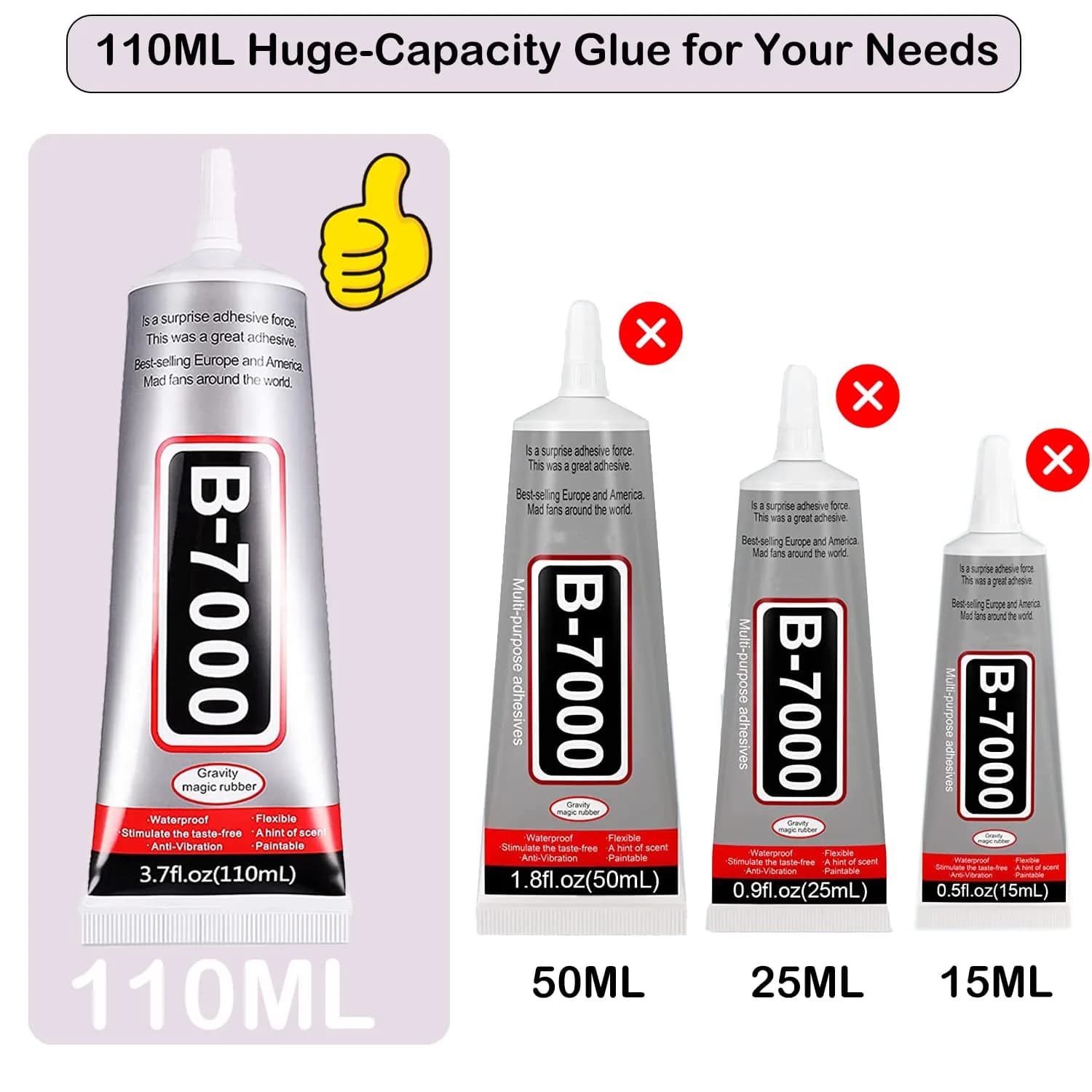 FITTDYHE B7000 Craft Glue Adhesive 110ml (3.7oz) - 1 Piece, Clear - Strong & Waterproof - view 2