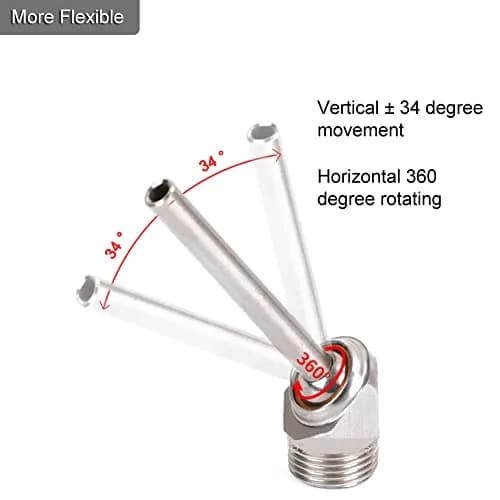 PGFUN Coolant Nozzle 50mm | Heavy Duty Stainless Steel, 360° Adjustable, High-Pressure Water & Oil Cooling thumbnail 3
