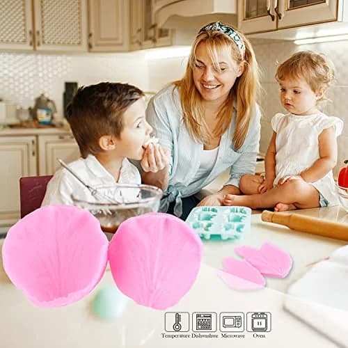 ZiXiang Flower Silicone Veining Molds Set of 6 | Food Grade Silicone for Fondant, Chocolate, Cake Decorating thumbnail 3