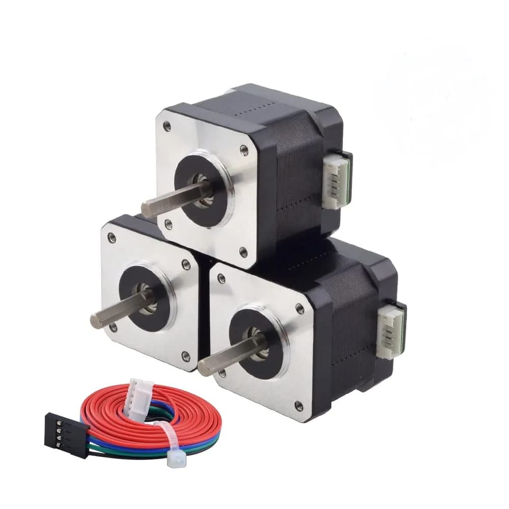 STEPPERONLINE Nema 17 Stepper Motor Bipolar 1.5A 42Ncm 42x42x38mm 1.8deg 4 Wires with 1m Cable - main product image