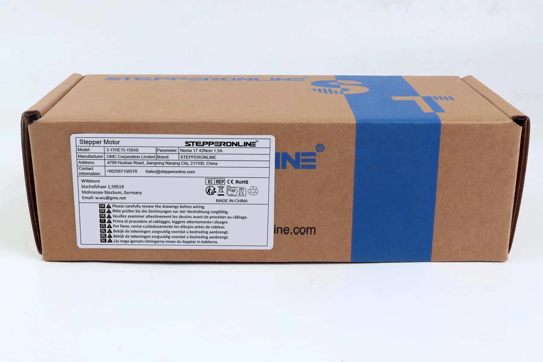 STEPPERONLINE Nema 17 Stepper Motor Bipolar 1.5A 42Ncm 42x42x38mm 1.8deg 4 Wires with 1m Cable - view 6