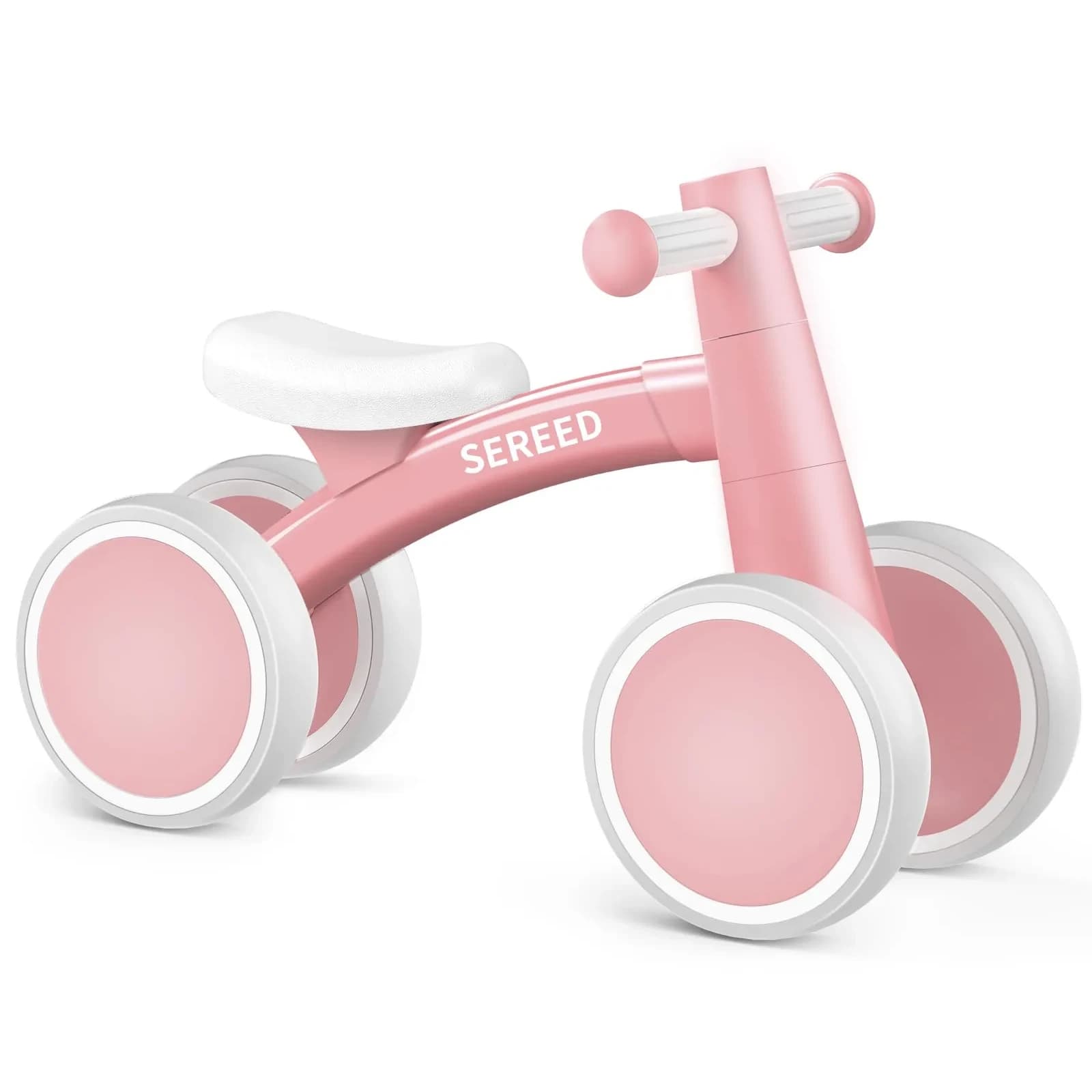 SEREED Baby Balance Bike for 1 Year Old Boy Girl, First Birthday Gift Toy | Aluminum Alloy Frame, 10-inch EVA Wheels — Pink New