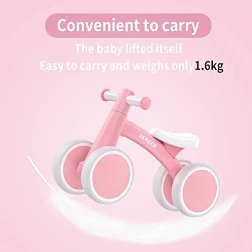 SEREED Baby Balance Bike for 1 Year Old Boy Girl, First Birthday Gift Toy | Aluminum Alloy Frame, 10-inch EVA Wheels thumbnail 4