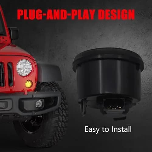 DKMGHT Smoked Lens LED Turn Signal Lights for Jeep Wrangler JK JKU 2007-2018 | Amber LED Front Blinkers Grill Indicator Parking Lamp (Set of 2) thumbnail 5