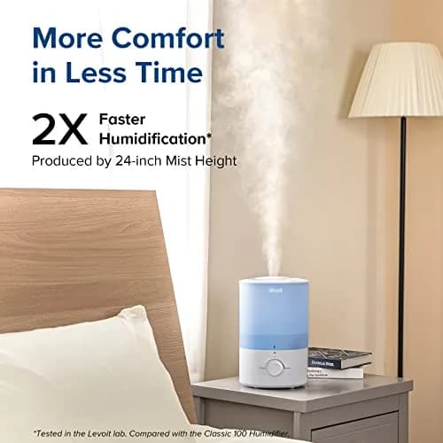 Levoit Dual 150 Ultrasonic Cool Mist Humidifier 3L (101.4 Fl Oz) | ETL Certified for Large Rooms up to 290 sq ft thumbnail 2