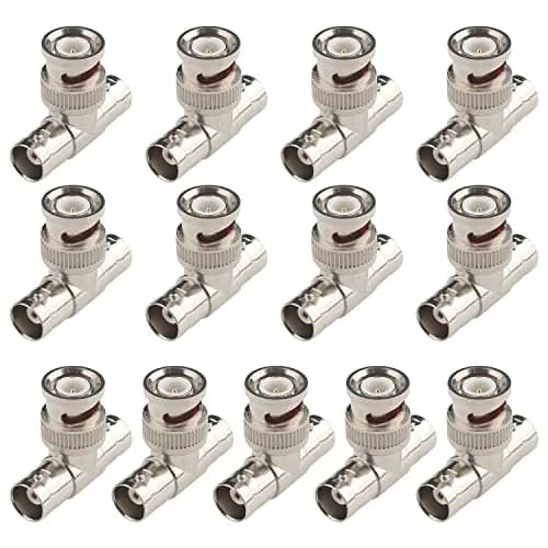 Fanbalunke BNC Splitter Adapter 28 Pcs Male to 2 Female T-Adapter | For CCTV Security Camera & Monitor thumbnail 6
