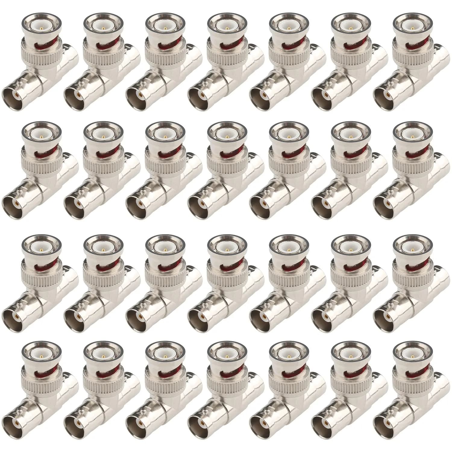 Fanbalunke BNC Splitter Adapter 28 Pcs Male to 2 Female T-Adapter | For CCTV Security Camera & Monitor - main product image