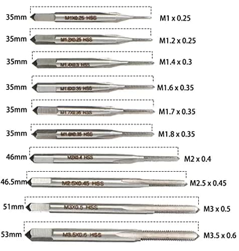 Saipe Micro Taps Set M1-M3.5 with Tap Wrench | HSS Threading Tools for Small Crafts thumbnail 5
