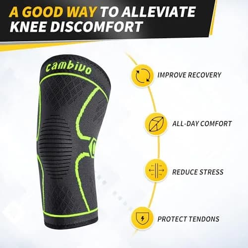 CAMBIVO Knee Brace Compression Sleeve Medium | FDA Approved Orthopedic Brace for Pain Relief & Sports thumbnail 4