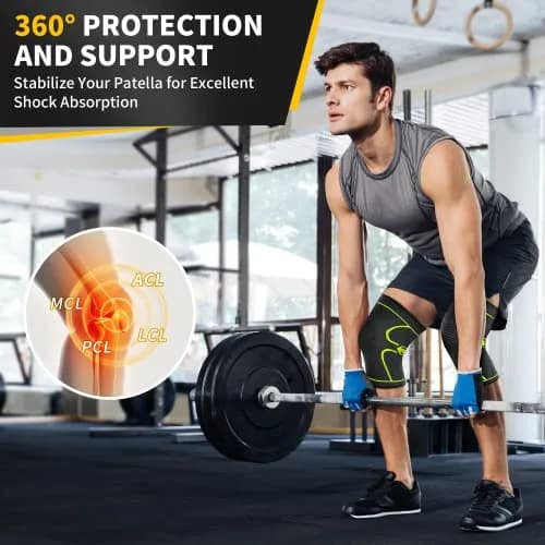 CAMBIVO 2 Pack Knee Brace Compression Sleeve for Men & Women, Green Small | FDA Approved Orthopedic Brace thumbnail 5