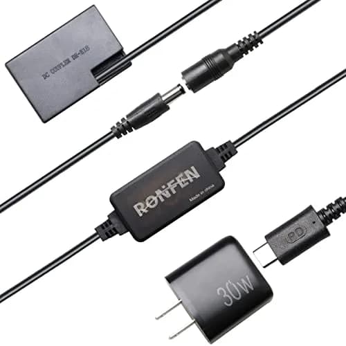 RONFEN DR-E18 USB-C PD Adapter Kit for Canon Cameras | 1.2M Cable, 30W Output thumbnail 1