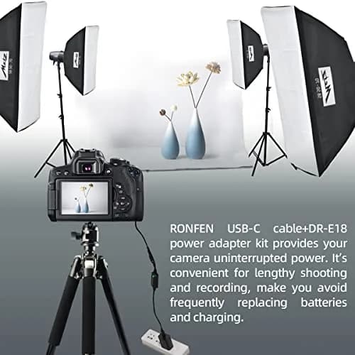 RONFEN DR-E18 USB-C PD Adapter Kit for Canon Cameras | 1.2M Cable, 30W Output thumbnail 2