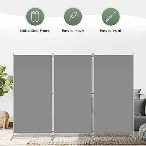 RANTILA 3 Panel Room Divider 213 cm (102''W) x 170 cm (71''H) | Freestanding Privacy Screen for India thumbnail 6