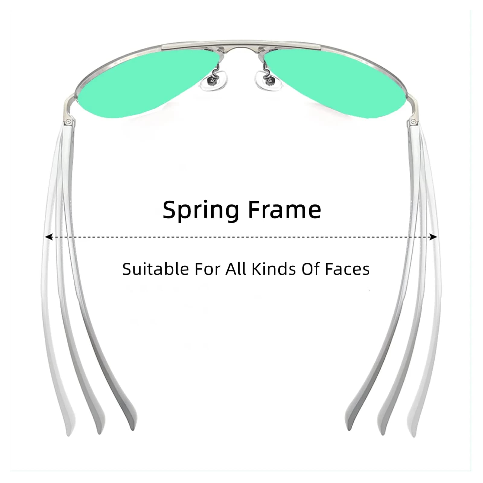 Fishingtours Classic Green Aviator Sunglasses for Men & Women | 65mm Lens Width - view 2