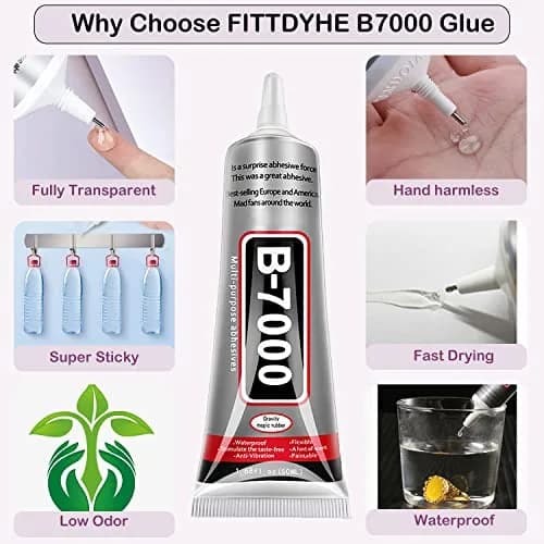 FITTDYHE B7000 Jewelry Glue 110ml (3.72 fl oz) | Transparent, Waterproof, High Elasticity for Crafts thumbnail 3