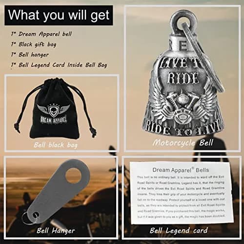 Dream Apparel Motorcycle Bell for Bikers | Heavy Lucky Rider Keychain & Accessory thumbnail 5