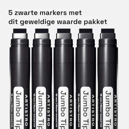 ARTISTRO Black Paint Pens Jumbo Tip Set of 5 | Water-Based Acrylic Markers for Multi-Surface Use thumbnail 6