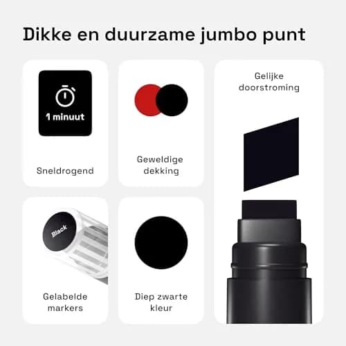 ARTISTRO Black Paint Pens Jumbo Tip Set of 5 | Water-Based Acrylic Markers for Multi-Surface Use thumbnail 3