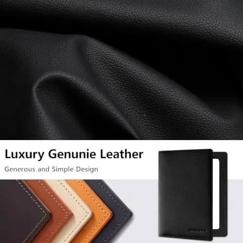 BAPHITY Genuine Leather RFID Blocking Slim Passport Wallet | Black thumbnail 2
