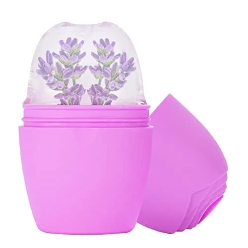Evmliy Silicone Ice Face Roller for Face & Neck | Tightens Skin, Reduces Puffiness, Enhances Glow (1 Pack, Purple) thumbnail 1
