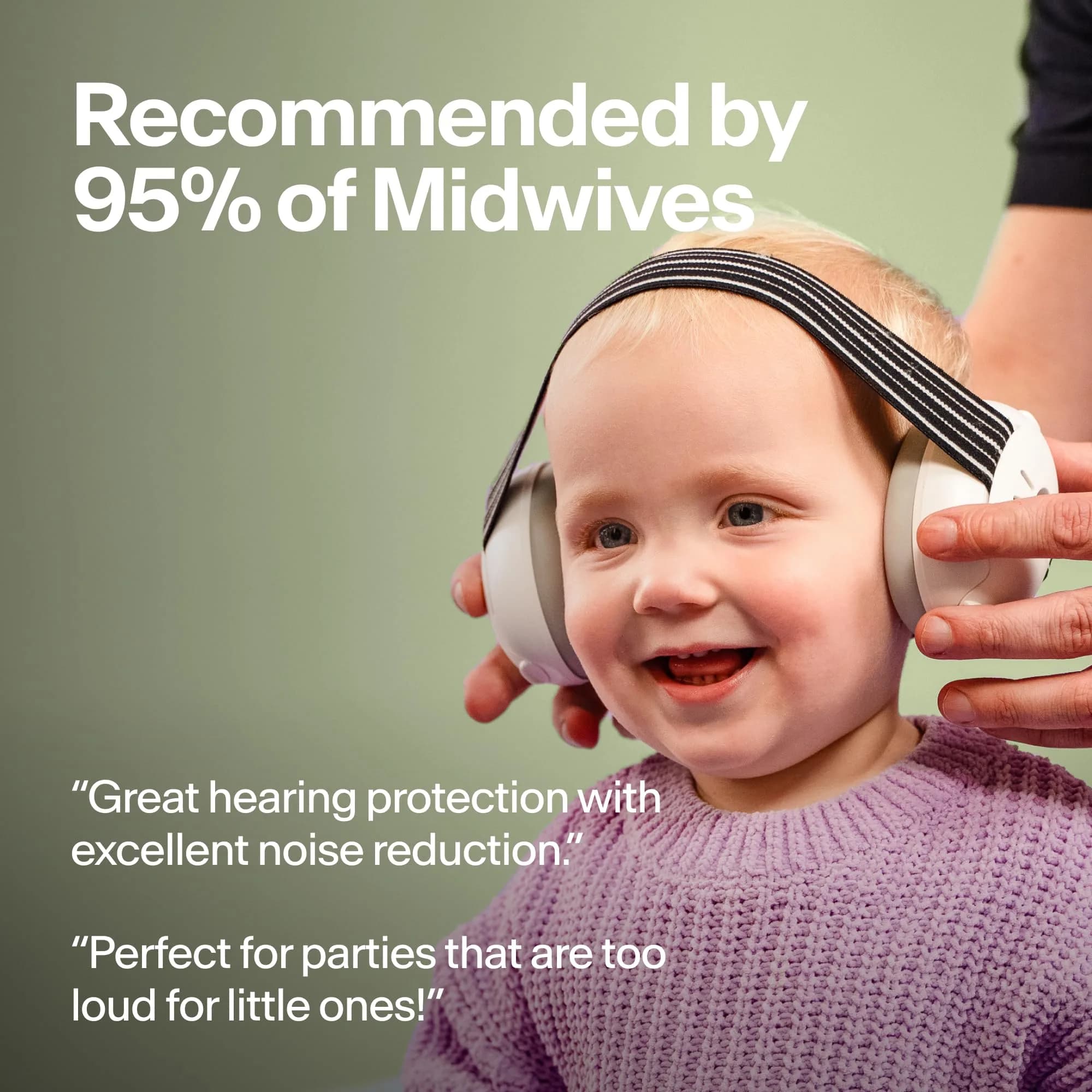 Alpine Muffy Baby Ear Protection Earmuffs - Green | Noise Reduction for Babies & Toddlers - view 3