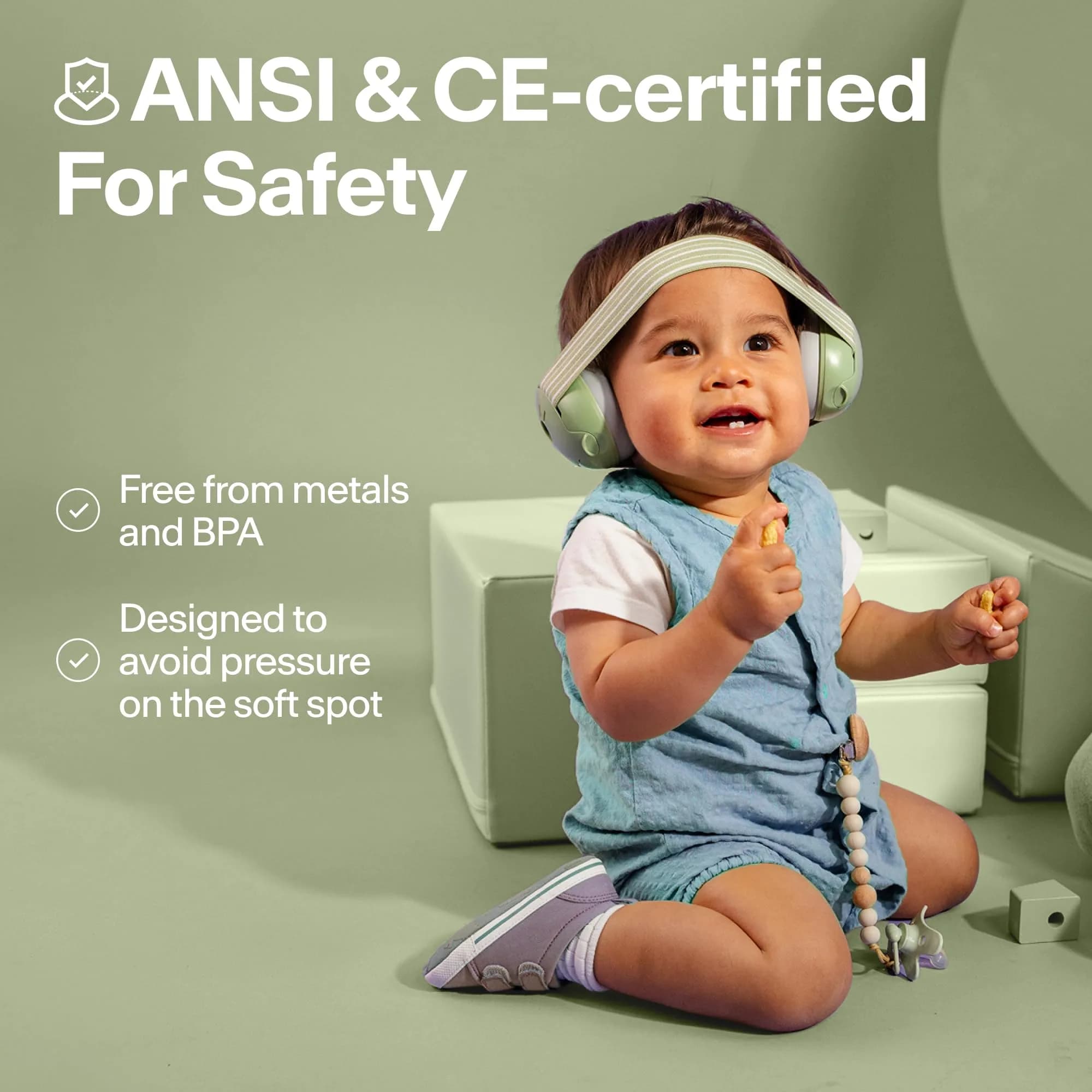 Alpine Muffy Baby Ear Protection Earmuffs - Green | Noise Reduction for Babies & Toddlers - view 4