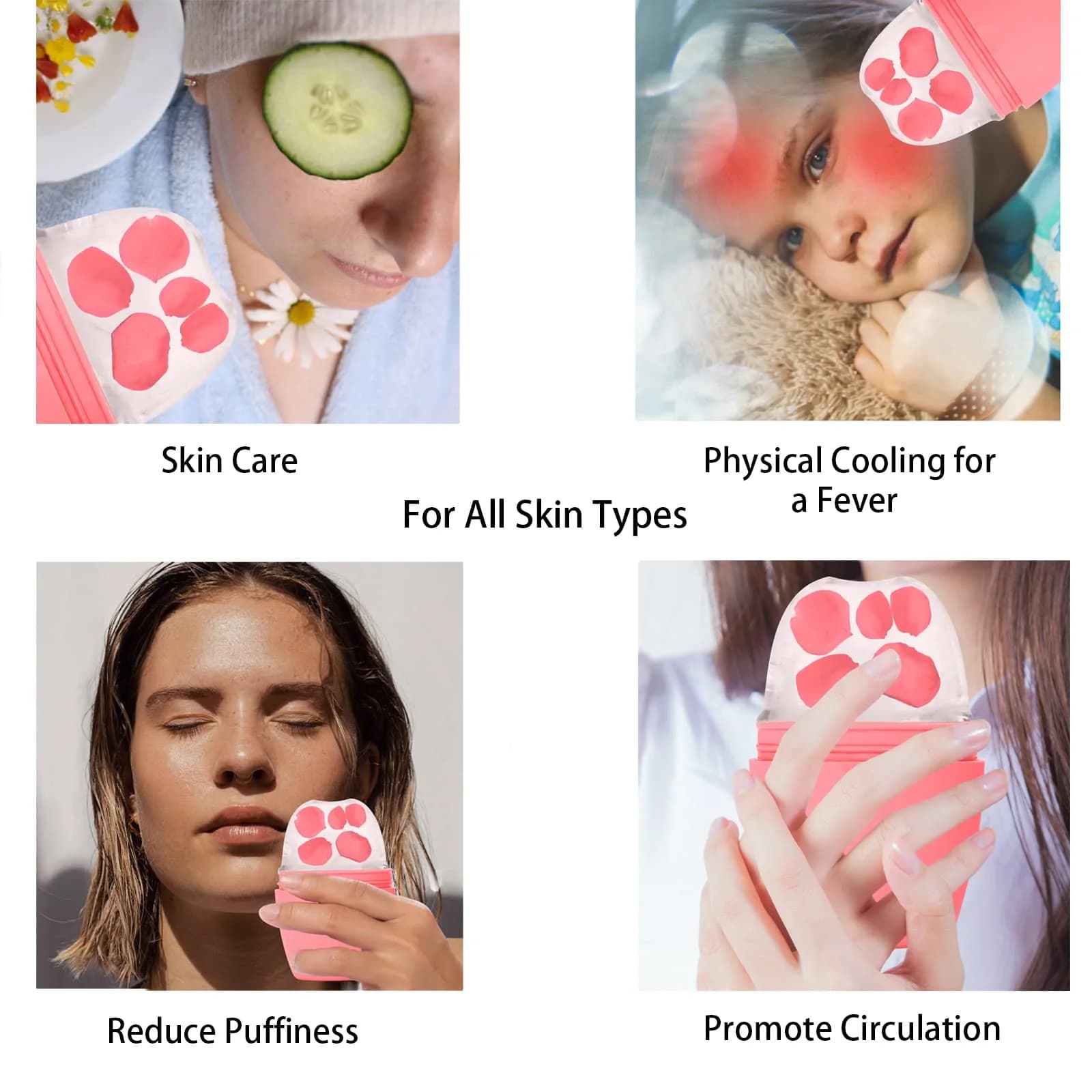 Evmliy Silicone Ice Roller for Face & Neck | Pink, 1 Pack - view 5