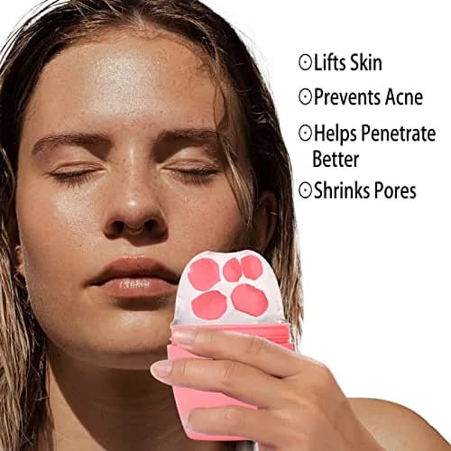 Evmliy Silicone Ice Roller for Face & Neck | Pink, 1 Pack thumbnail 6